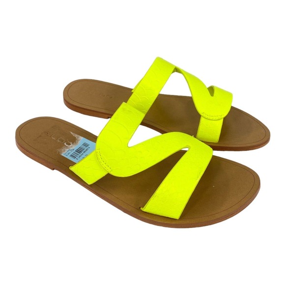 Aldo Womens Falema Flat Sandals Yellow Size 9 B